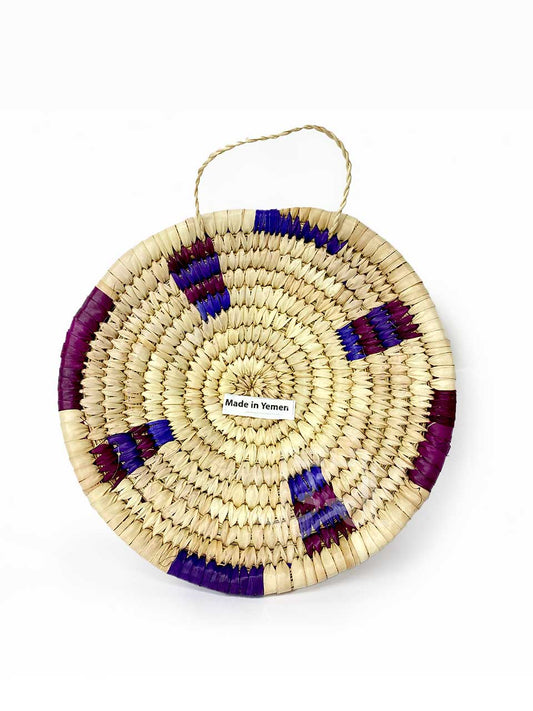 Authentic straw bowl - صحن عزف ملون az9