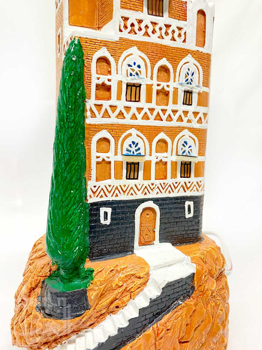 DKJ1 Yemeni Souvenir - Dar Alhajar Scale model of the traditional high tower building - تحف يمنية -نموذج مصغر لدار الحجر