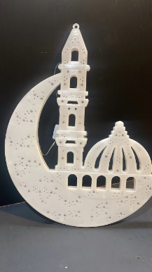 Crescent with Masjid Multicolor LED light - رمضان كريم مضيئة