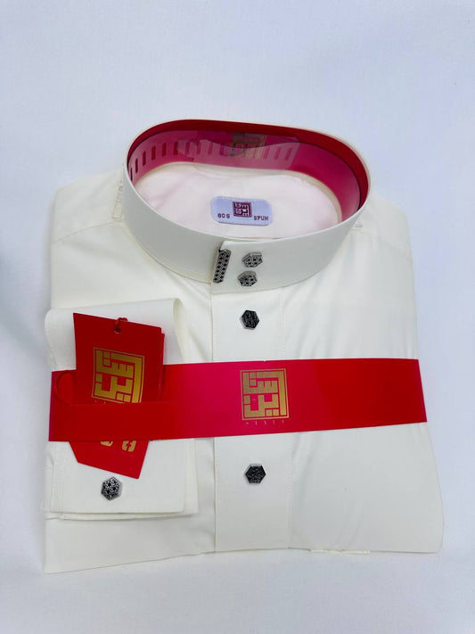 Arabic Men Style Thobe Yemeni - Cream Color - ثوب ستايل ثوب يمني و خليجي - كريمي