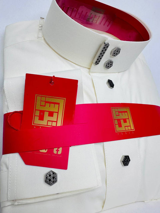 Arabic Men Style Thobe Yemeni - Cream Color - ثوب ستايل ثوب يمني و خليجي - كريمي