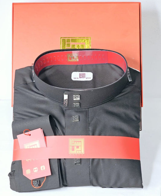 Arabic Men Style Thobe Yemeni- T-Brown Color - ثوب ستايل ثوب يمني و خليجي - بني أسود