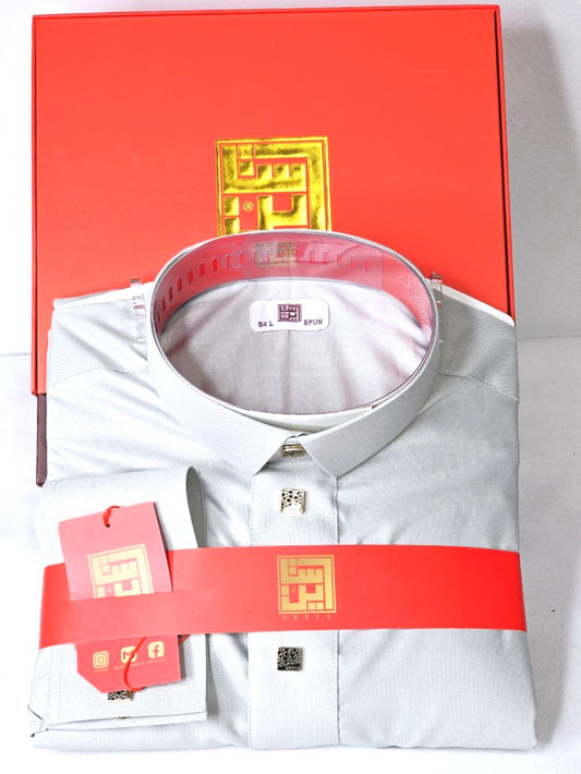 Arabic Men Style Thobe Yemeni - Light Blue Color- ثوب ستايل ثوب يمني و خليجي - سكري