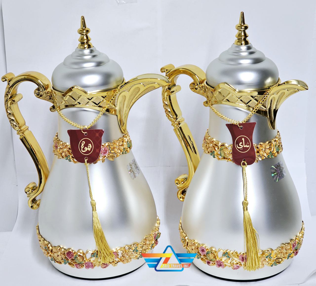 Silver/gold Calligraphy Tea/coffee Thermal Carafe  - ثلاجة قهوة و شاي