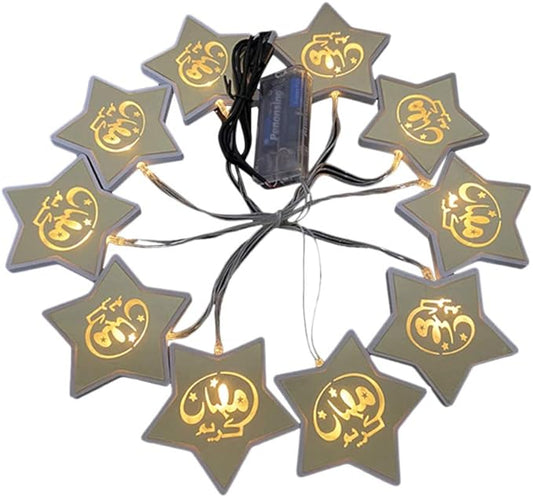 Arabic Ramadan Kareem Led string Lights (Battery operated )- نجوم رمضان كريم مضيئة