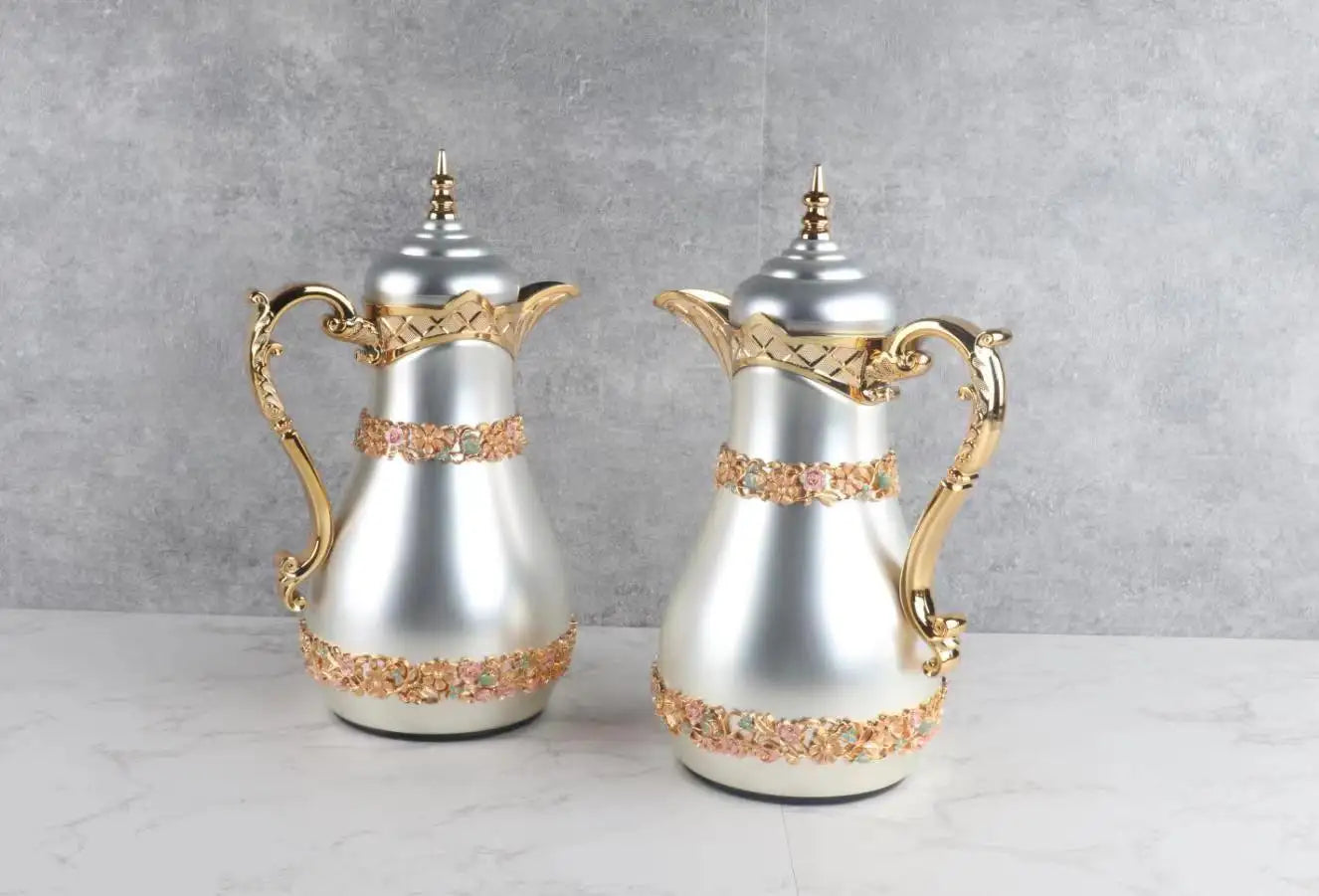 Silver/gold Calligraphy Tea/coffee Thermal Carafe  - ثلاجة قهوة و شاي