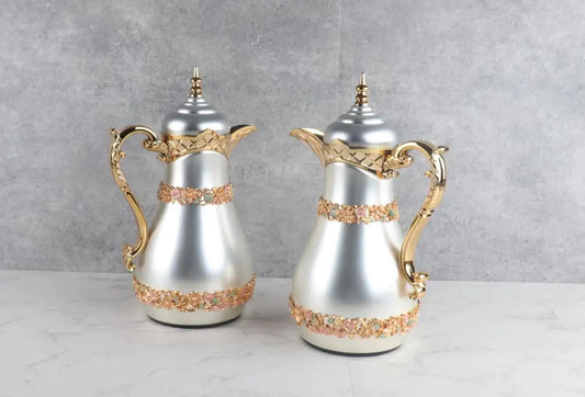 Silver/gold Calligraphy Tea/coffee Thermal Carafe  - ثلاجة قهوة و شاي