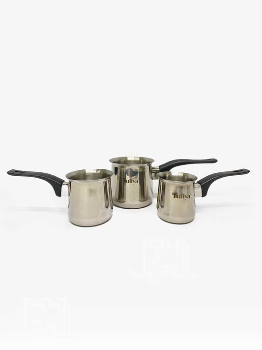 3 Piece stainless steel coffee and milk warmer pot set -  سخان قهوة ستانلس ستيل KTW 13