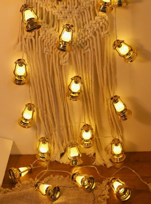 Vintage Lantern string Lights Ramadan decoration - فوانيس صغيرة لرمضان