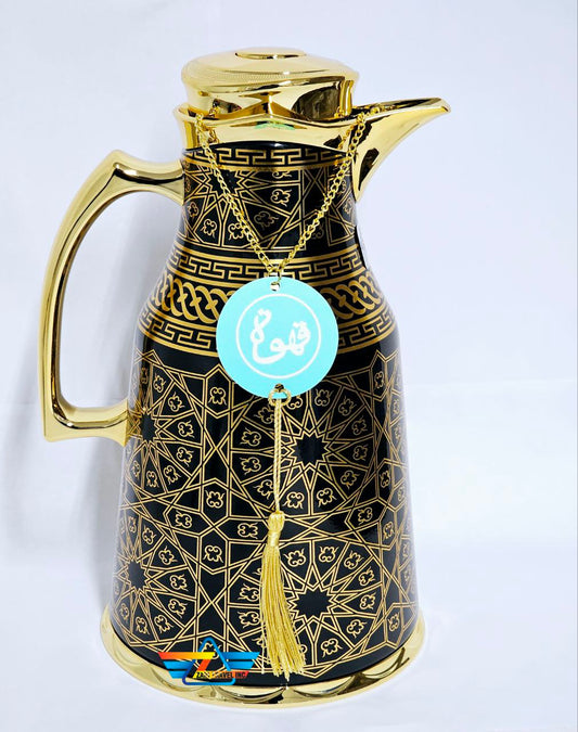 Black and Gold Thermal Carafe for Tea/Coffee - ثلاجة قهوة و شاي